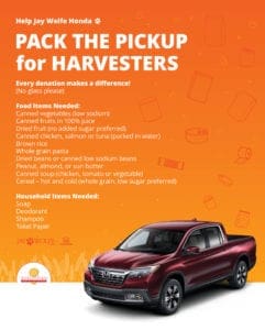 Pack the Pickup for Harvesters