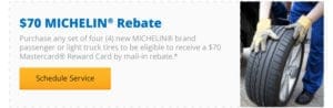$70 Michelin Tire Rebate