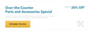 20% off Over-the-Counter Parts and Accessories