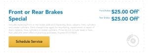 Front or Rear Brakes special