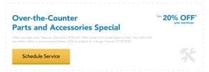 Over the counter parts and accessories special
